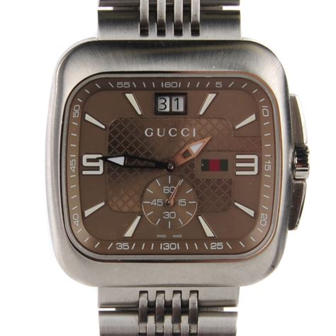 mens stainless steel gucci square redface dial|gucci watches for men uk.